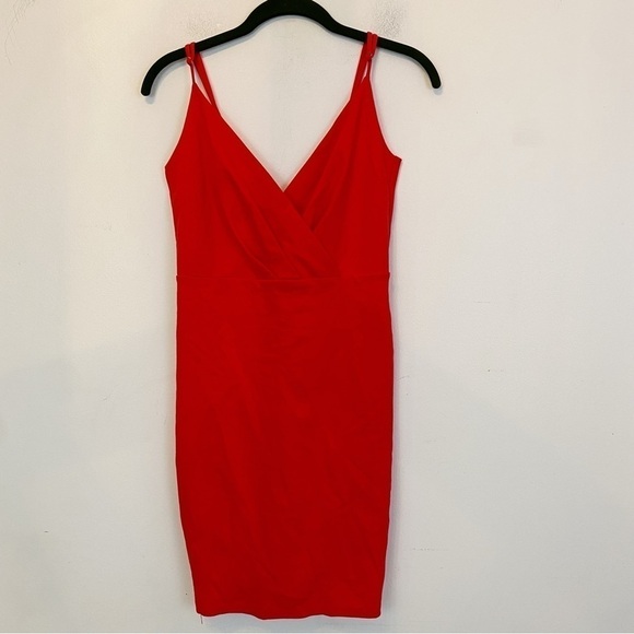 LULUS red v neck mini dress - Picture 1 of 4